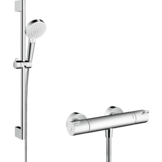 Sprchová batéria Hansgrohe Crometta so sprchovacím setom biela/chróm 27812400