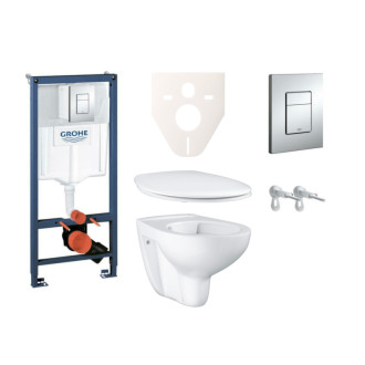 Cenovo zvýhodnený závesný WC set Grohe do ľahkých stien / predstenová montáž + WC Grohe Bau Ceramic SIKOGRS3G0