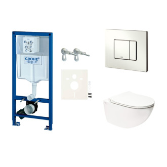 Cenovo zvýhodnený závesný WC set Grohe do ľahkých stien / predstenová montáž + WC SAT Infinitio SIKOGRSINF2S