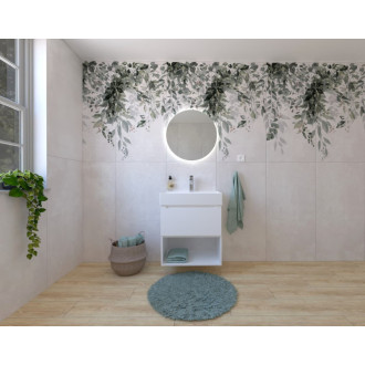 Kúpeľňová zostava s umývadlom vrátane umývadlovej batérie, vtoku a sifónu Naturel Stilla biela lesk KSETSTILLA012