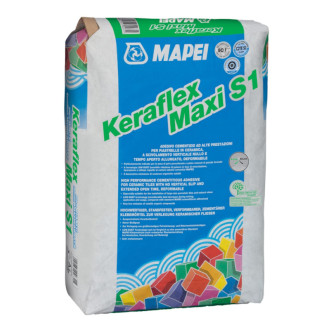 Lepidlo Mapei Keraflex Maxi S1 Low Dust sivá 25 kg C2TE S1 KERAFLEXMAXI