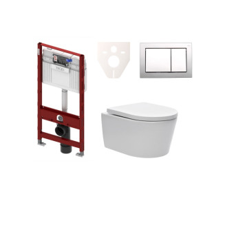 Cenovo zvýhodnený závesný WC set TECE do ľahkých stien / predstenová montáž + WC SAT Brevis SIKOTS3W2