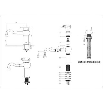 Umývadlová batéria WF Industrial bez výpuste olejom gumený bronz SIKOBWFS271
