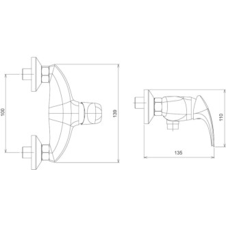 Sprchová batéria Novaservis Metalia 57 bez sprchového setu 100 mm chróm 57065/1.0