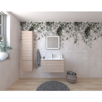 Kúpeľňová zostava s umývadlom vrátane umývadlovej batérie, vtoku a sifónu Naturel Ancona akácie KSETANCONA15