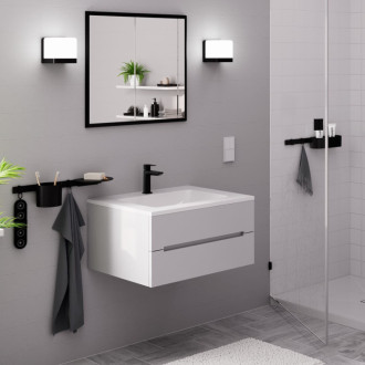 Umývadlová batéria Hansgrohe Logis s clic-clacom matná čierna 71252670