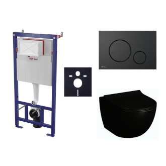 Cenovo zvýhodnený závesný WC set SAT do ľahkých stien / predstenová montáž + WC SAT Infinitio SIKOSSINFB68K