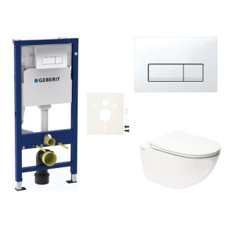 Cenovo zvýhodnený závesný WC set Geberit do ľahkých stien / predstenová montáž + WC SAT Infinitio SIKOGESINFD50