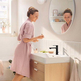 Umývadlová batéria Hansgrohe Rebris S s výpustou matná čierna 72517670