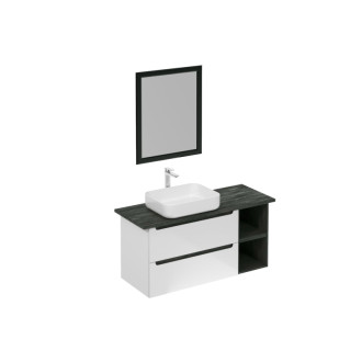 Kúpeľňová zostava s umývadlom vrátane umývadlovej batérie, vtoku a sifónu Naturel Stilla biela lesk KSETSTILLA002