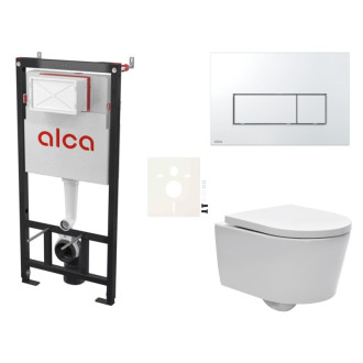 Cenovo zvýhodnený závesný WC set Alca do ľahkých stien / predstenová montáž + WC SAT Brevis SIKOASW8