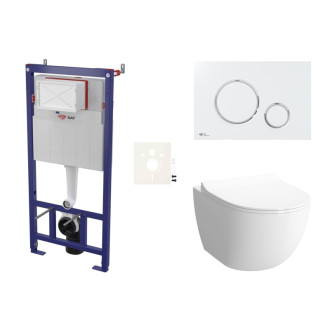 Cenovo zvýhodnený závesný WC set SAT do ľahkých stien / predstenová montáž + WC SAT Infinitio SIKOSSINF70K