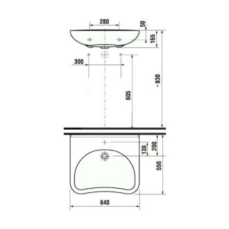 Bezbariérové umývadlo Jika Mio 64x55 cm otvor pre batériu uprostred H8137140001041