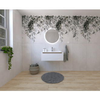 Kúpeľňová zostava s umývadlom vrátane umývadlovej batérie, vtoku a sifónu Naturel Stilla biela lesk KSETSTILLA027