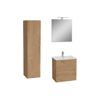 Kúpeľňová zostava s umývadlom 60 cm vrátane umývadlovej batérie, vtoku a sifónu VitrA Mia zlatý dub KSETMIA60D