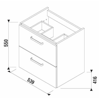 Kúpeľňová skrinka pod umývadlo Jika Lyra Plus Viva 54x41,6x55 cm biela H40J3844023001