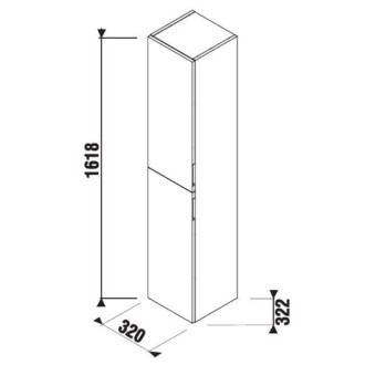 Kúpeľňová skrinka vysoká Jika Cubito 32x32, 2x161, 8 cm dub H43J4222305191