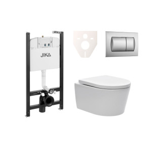 Cenovo zvýhodnený závesný WC set Jika do ľahkých stien / predstenová montáž + WC SAT Brevis SIKOJSW3