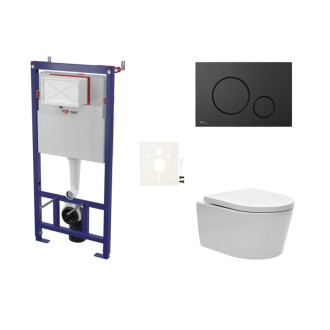 Cenovo zvýhodnený závesný WC set SAT do ľahkých stien / predstenová montáž + WC SAT Brevis SIKOSSBR68K