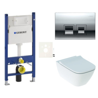 Cenovo zvýhodnený závesný WC set Geberit do ľahkých stien / predstenová montáž + WC Geberit Smyle SIKOGESSMD35