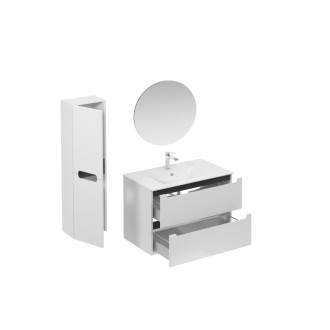 Kúpeľňová zostava s umývadlom vrátane umývadlovej batérie, vtoku a sifónu Naturel Stilla biela lesk KSETSTILLA005