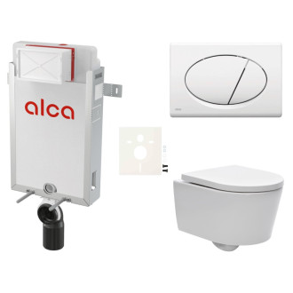 Cenovo zvýhodnený závesný WC set Alca na zamurovanie + WC SAT Brevis SIKOAW1