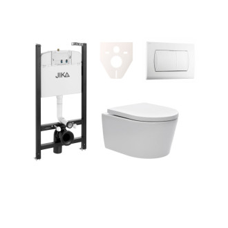 Cenovo zvýhodnený závesný WC set Jika do ľahkých stien / predstenová montáž + WC SAT Brevis SIKOJSW1
