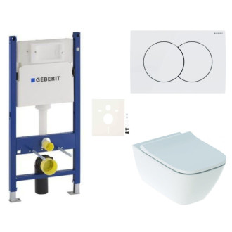 Cenovo zvýhodnený závesný WC set Geberit do ľahkých stien / predstenová montáž + WC Geberit Smyle SIKOGESSMD01