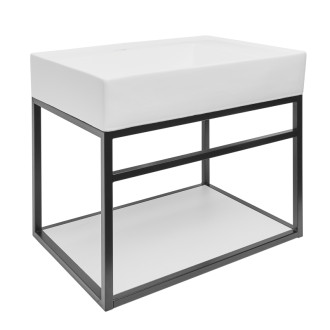 Konštrukcia s umývadlom Naturel Industrial 59x45x45 cm čierna mat KONZOLEUM60BU