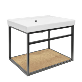 Konštrukcia s umývadlom Naturel Industrial 59x45x45 cm čierna mat KONZOLEUM60DU1