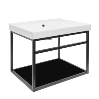 Konštrukcia s umývadlom Naturel Industrial 59x45x45 cm čierna mat KONZOLEUM60CU1