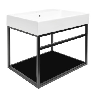 Konštrukcia s umývadlom Naturel Industrial 59x45x45 cm čierna mat KONZOLEUM60CU