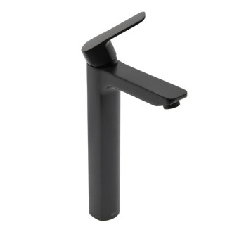 Vysoká umývadlová batéria SAT Cube Way bez výpuste čierna matná CU285C