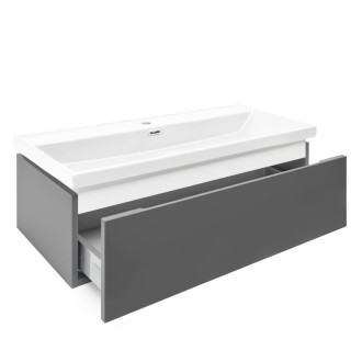 Kúpeľňová skrinka s umývadlom SAT Feel 100x30x44, 8 cm antracit mat SATFEEL100ANTU4