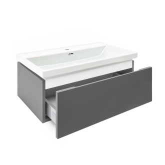 Kúpeľňová skrinka s umývadlom SAT Feel 80x30x44, 8 cm antracit mat SATFEEL80ANTU4