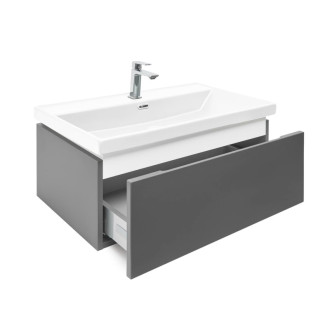 Kúpeľňová skrinka s umývadlom a batériou SAT Feel 80x30x44, 8 cm antracit mat SATFEEL80ANTU4BA