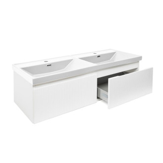 Kúpeľňová skrinka s umývadlom SAT Evolution 118x30x44, 8 cm biela mat SATEVO120WMU4