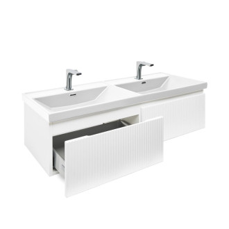 Kúpeľňová skrinka s umývadlom SAT Evolution 118x30x44, 8 cm biela mat SATEVO120WMU4BA