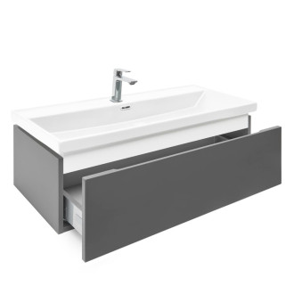 Kúpeľňová skrinka s umývadlom a batériou SAT Feel 100x30x44, 8 cm antracit mat SATFEEL100ANTU4BA