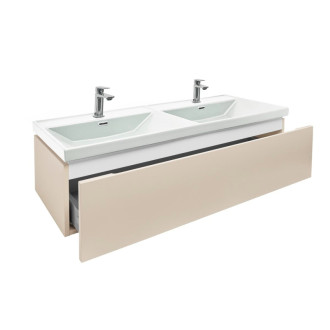 Kúpeľňová skrinka s umývadlom a batériami SAT Feel 120x30x44, 8 cm pieskovo béžová mat SATFEEL120BEU4BA