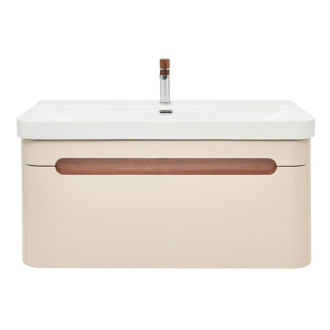 Kúpeľňová skrinka s umývadlom a batériou SAT Fusion 97,5x43x45 cm pieskovo béžová mat SATFUSION100BEMWBA