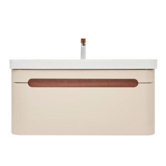 Kúpeľňová skrinka s umývadlom a batériou SAT Fusion 97,5x43x45 cm pieskovo béžová mat SATFUSION100BEUBA