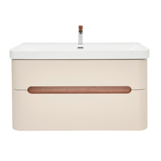 Kúpeľňová skrinka s umývadlom a batériou SAT Fusion 97,5x53x45 cm pieskovo béžová mat SATFUSION2100BEUBA