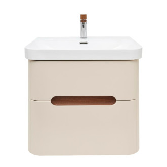 Kúpeľňová skrinka s umývadlom a batériou SAT Fusion 57,5x53x45 cm pieskovo béžová mat SATFUSION260BEMWBA