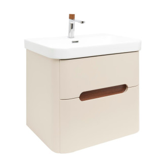 Kúpeľňová skrinka s umývadlom a batériou SAT Fusion 57,5x53x45 cm pieskovo béžová mat SATFUSION260BEUBA