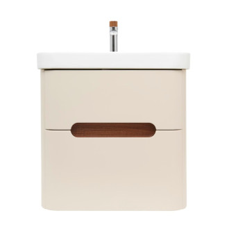 Kúpeľňová skrinka s umývadlom a batériou SAT Fusion 57,5x53x45 cm pieskovo béžová mat SATFUSION260BEUBA