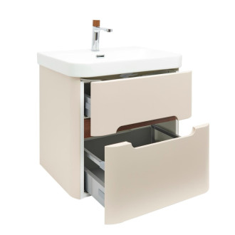 Kúpeľňová skrinka s umývadlom a batériou SAT Fusion 57,5x53x45 cm pieskovo béžová mat SATFUSION260BEUBA