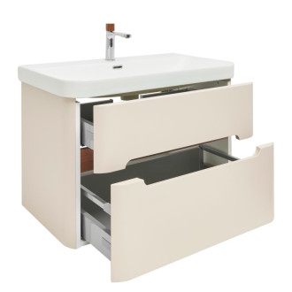 Kúpeľňová skrinka s umývadlom a batériou SAT Fusion 77,5x53x45 cm pieskovo béžová mat SATFUSION280BEMWBA