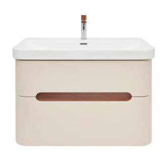 Kúpeľňová skrinka s umývadlom a batériou SAT Fusion 77,5x53x45 cm pieskovo béžová mat SATFUSION280BEMWBA