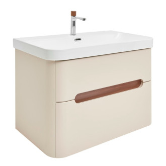 Kúpeľňová skrinka s umývadlom a batériou SAT Fusion 77,5x53x45 cm pieskovo béžová mat SATFUSION280BEUBA